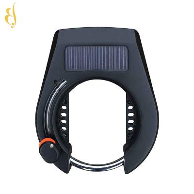 China Durable Anti Theft High Smart Bike Center Personal Outdoor Security Use Alarm Sensor Solar Panel Energy BT Bicycle Lock for sale