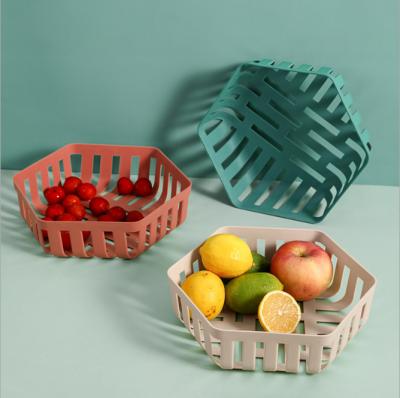 China Creative Viable Plastic Snack Tray Household Cavity Drain Basket Kitchen Fruit Basket Fruit Basin for sale