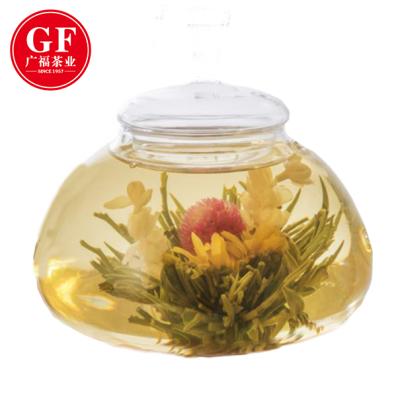 China Opening in Hot Water Jin Zhan Mo Li Blooming Tea Taste Silver Needle with Jasmine and Marigold Blossom for sale