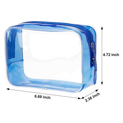 China Reusable Custom Waterproof Cosmetic Bag Clear PVC Zippered Transparent Makeup Bag Cosmetic Bag Makeup Bag for sale