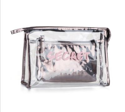 China Custom Fashionable Design Clear PVC Packaging Bag Foldable And Cute Printing PVC Cosmetic Bag Makeup Bag for sale