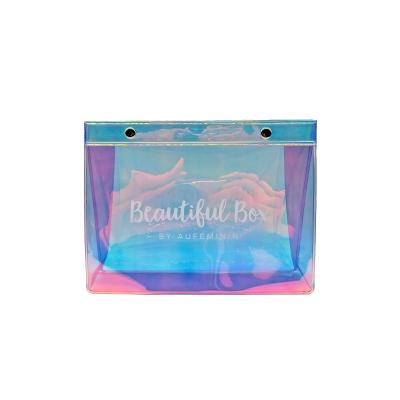 China Fashion Accept Iridescent Hologram Hologram Cosmetic Bag Custom Printed Makeup Bag Cosmetic Bag for sale