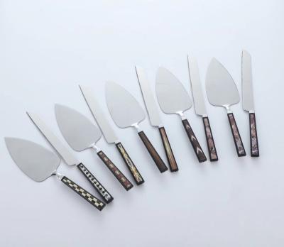 China Silver Disposable Custom 410 Stainless Steel Cake Scraper Cutter Cake Knife And Server Set for sale