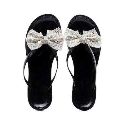 China New Fashion Butterfly Elegant Rhinestone Women's Summer Bow Flip Flops CUSHIONING for sale