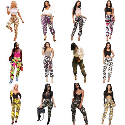 China QUICK DRY Multi Warm Casual Camouflage Pocket Pattern Sale Skinny Women's Pants Fashion Skinny Pants With Belt for sale