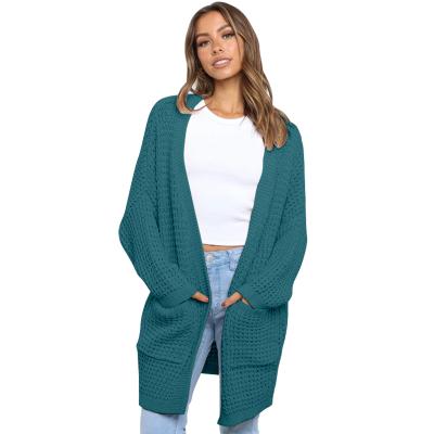 China 2021 Autumn Winter New Women's Loose Long Sleeve Knitted Cardigan Sweater Coat Anti-wrinkle Long Sweater For Women for sale