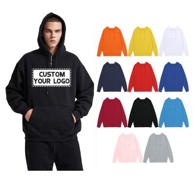 China Wholesale Custom Anti-wrinkle Men's White Hoodie Embroidery Print Logo Plus Size Unisex Fleece 100% Pullover Hoodies For Men for sale