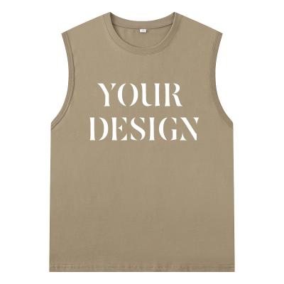 China Anti-wrinkle sports men vest to knit round neck summer sweat screen printing LOGO absorbent blank sleeveless custom T-shirt for sale