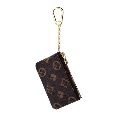 China Fashion Wholesale Women Mini Luxury Car Key Holder Key Designer Vintage Checkered Keychain Wallet Car Pouch for sale