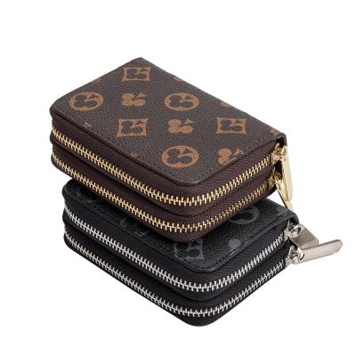 China Luxury Short Wallet High Quality Vegan Designer Key Case Zipper Money Purse Card Holder Leather Wallet for sale