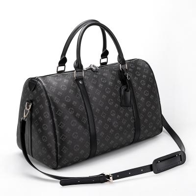 China Hot Sale Fashion Customizable Checkered Pattern Black Large Capacity Portable Travel Bag for sale