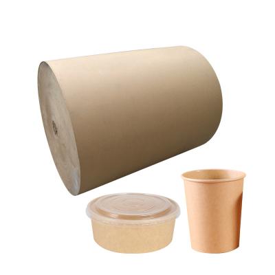 China Factory direct waterproof food grade kraft paper bamboo pulp pe coated paper roll for paper cups for sale