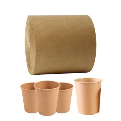 China Raw material 58gsm waterproof waterproof pe coated roll pe coated paper turkey paper cup fan paper cup kraft paper for sale