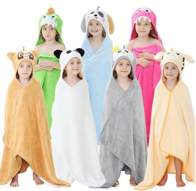 China Amazon Hot Sale QUICK DRY Animal Baby Bathing Towel Kids Summer Suits Swimming Beach Towel for sale