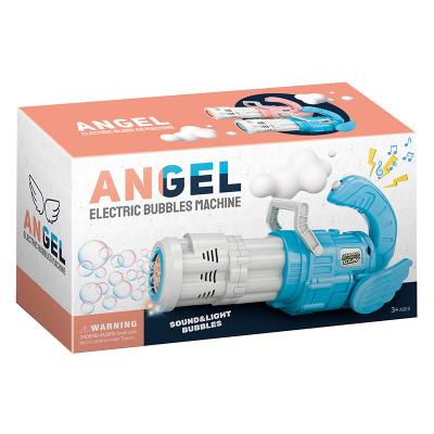 China Toy Angel 5 Gatling Bubble Bubble Machine Children's Automatic Bubble Gun Blowing Blaster for sale