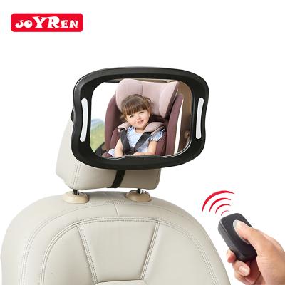 China Baby Car Mirror with Remote Control Soft Led Light Shatter-Proof Acrylic Baby Mirror for Car Easily Observe Baby's Every Move for sale