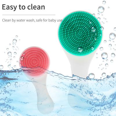 China Wholesale Silicone Bath Brush Baby Bath Shower Back Body Scrubber Two in One Baby Brush & Baby Comb for sale