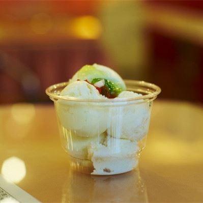 China Biodegradable ice cream PET jar dessert vasos /cup /plastic ice cream cupJI5-5oz92mm for sale