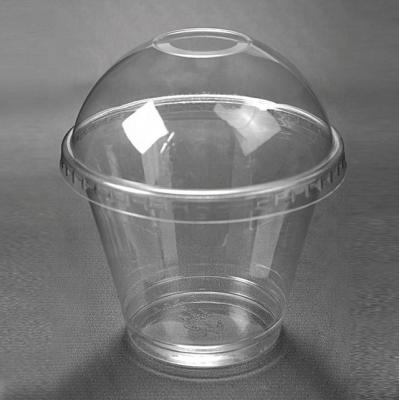 China With Handle 9oz 98MM Wholesale Clear Plastic 250ML Ice Cream Cup Container With Lid for sale