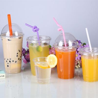 China Non Spill 10oz 300ml Clear Cold Cup Custom Printed Boba Cup Plastic Cups For Drinking for sale