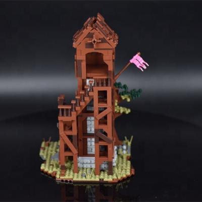 China Toy Moc Medieval European tower building block building miniature city view model building block for collection gifts for sale