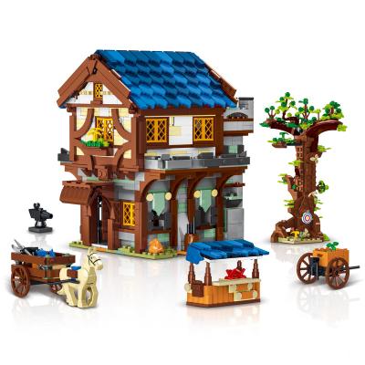 China Brand New Arrival Toy Urge 50101 Building Blocks 1724 Pieces Medieval Town Market Set Building Blocks for sale