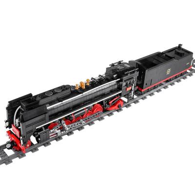 China Building Toy Mold King 12003 world city railway series steam locomotives model Electric Assembled DIY Toy Electric Building Block Train for sale