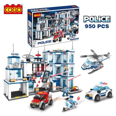 China Building Toy COGO 4169 City Police Car Series 950PCS 3D Police Station Model Plastic Build Block Toys Set For Kid for sale