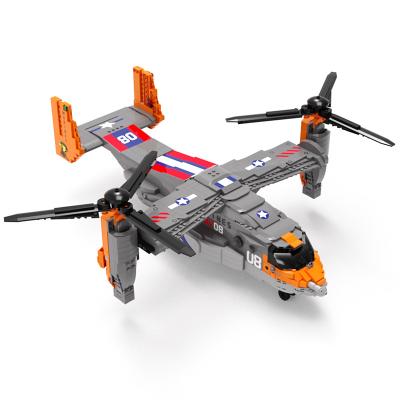 China Building Toy JUHANG 88007 Aircraft V-22 Model Block Building Blocks Plastic Toy Helicopter Transform Model Block Set for sale