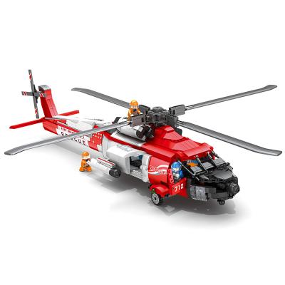 China HH-60J Building Toy JUHANG 88012 Models Creation Block Search Helicopter Block Flat Set and Rescue Planes for Kids Toy for sale