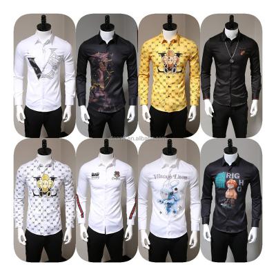 China New summer anti-pilling formal men's office advertised shirt business casual dress long sleeve plus size men's shirt wholesale for sale