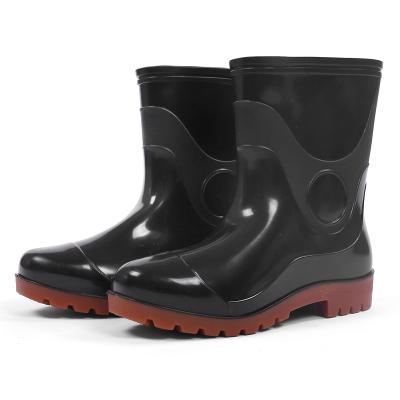 China Waterproof Fur Lining PVC Short Wellies Waterproof Men Rubber Boots Rain Gear Rubber Shoes for sale