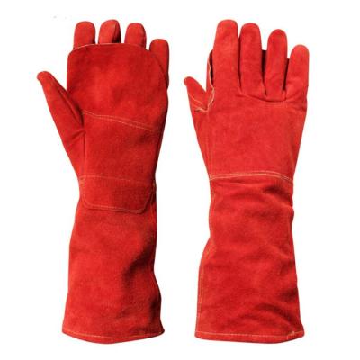 China Leather Glove Breathable Industrial Cow Split Safety Leather Working Glove for sale