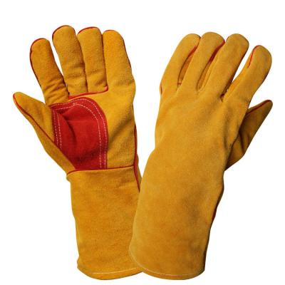 China Breathable Electric Cow Split Leather Safety Glove Factory for sale