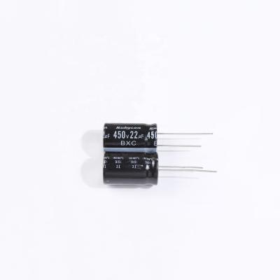 China Riginal 22uF 450V 12.5X20Mm High Voltage 22uF 450V Aluminum Electrolytic Capacitor for sale