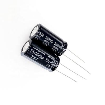 China Original Electric Instrument Toy 1000uF 25V Plug In Aluminum Electrolytic Capacitor 10x20mm 105 Degree (200pcs/lot) Quality Good Shape Reliable Price for sale