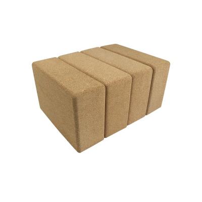 China Wholesale Cork Yoga Blocks Sports Wood Grain Shrink Waterproof Wrap Custom Logo Private Label Gym Fitness Bodybuilding Melors 45 Degree for sale