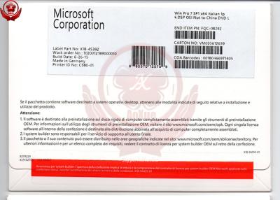 China 32bit 64bit Windows 7 Pro Coa Sticker Product Key Code Oem Retailbox for sale