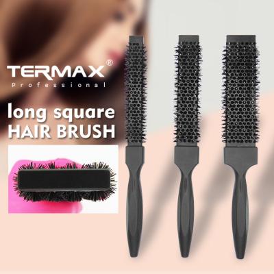 China Professional Nano Longer Barrel Square Nano Technology Private Label Salon Ceramic Ionic Hair Brush for sale