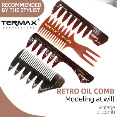 China Retro salon hairdresser oil head styling hair tooth comb styling plastic wide setion comb for sale