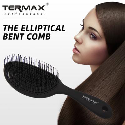 China Salon Massage Elastic Comb Dry And Wet Two Head Oil Fluffy Shape Does Not Pull Curl Oval Comb for sale