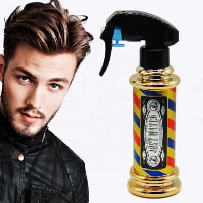 China 2020 hot selling new barber pole shape spray bottles for hair salon and beauty salon with import sprayer plating gold lamp silver rotary sprayer for sale