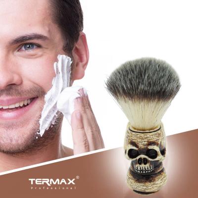 China Skeleton Beard Brush Barbershop Barberlight Beard Pattern Shaving Brush for Men Water Transfer Beard Brush Solid Wood Rosewood for sale