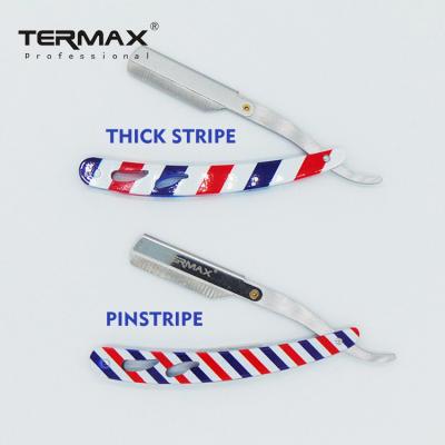 China Single Blade Barber Shop Gold Steel Scraper All Steel Can Be Replaced Stand Blade Shaped Barber Knife Scraper Special Hairdresser Scraper for sale