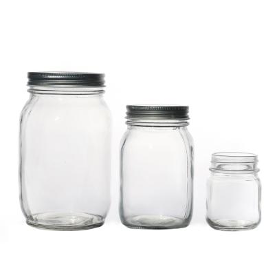 China Canned 500ml 1000ml Hot Selling Food Suppliers Wholesale Customize Round Big Clear Empty Glass Jars Food With Lids for sale