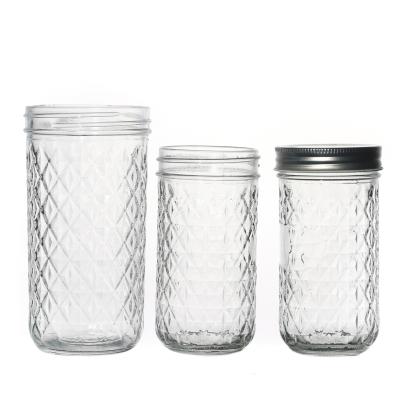 China 300ml 500ml Canned Food Storage Caviar Metal Lids Clear Customize Glass Jars Wholesale for sale