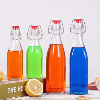 China Custom Logo High Quality Empty Glass Beverage Drink Bottles Milk Glass Juice Bottles 250ml 500ml 1000ml for sale