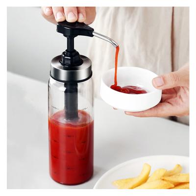 China High Clear 300ml 500ml Heatable Borosilicate Ketchup Empty Bottle For Olive Oil Squeeze Glass Bottles For Kitchen for sale