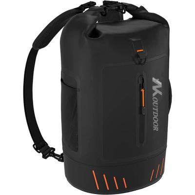 China 2022 New Outdoor Activity Waterproof Dry Bag Backpack Cylinder Desk Bag Floating Pack for Kayaking, Canoeing, or Other Water Sports, Black, 20L for sale