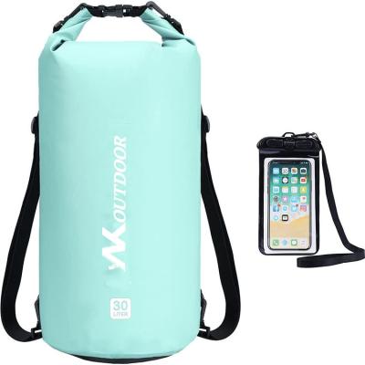 China Low price 30L outdoor activity waterproof dry bag floating dry bag cylinder office backpack with IPX8 waterproof phone case for sale